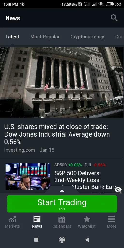 investing.com finance related news and alert