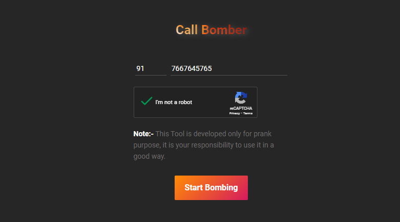 call bomber.in